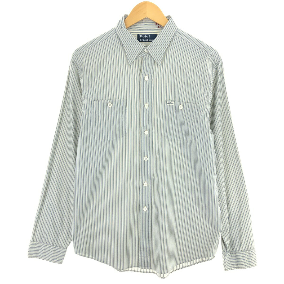 古着 ラルフローレン Ralph Lauren POLO by Ralph Lauren 長袖 コットンストライプシャツ メンズL相当 /eaa469476 【中古】 【240714】 ss2503_30