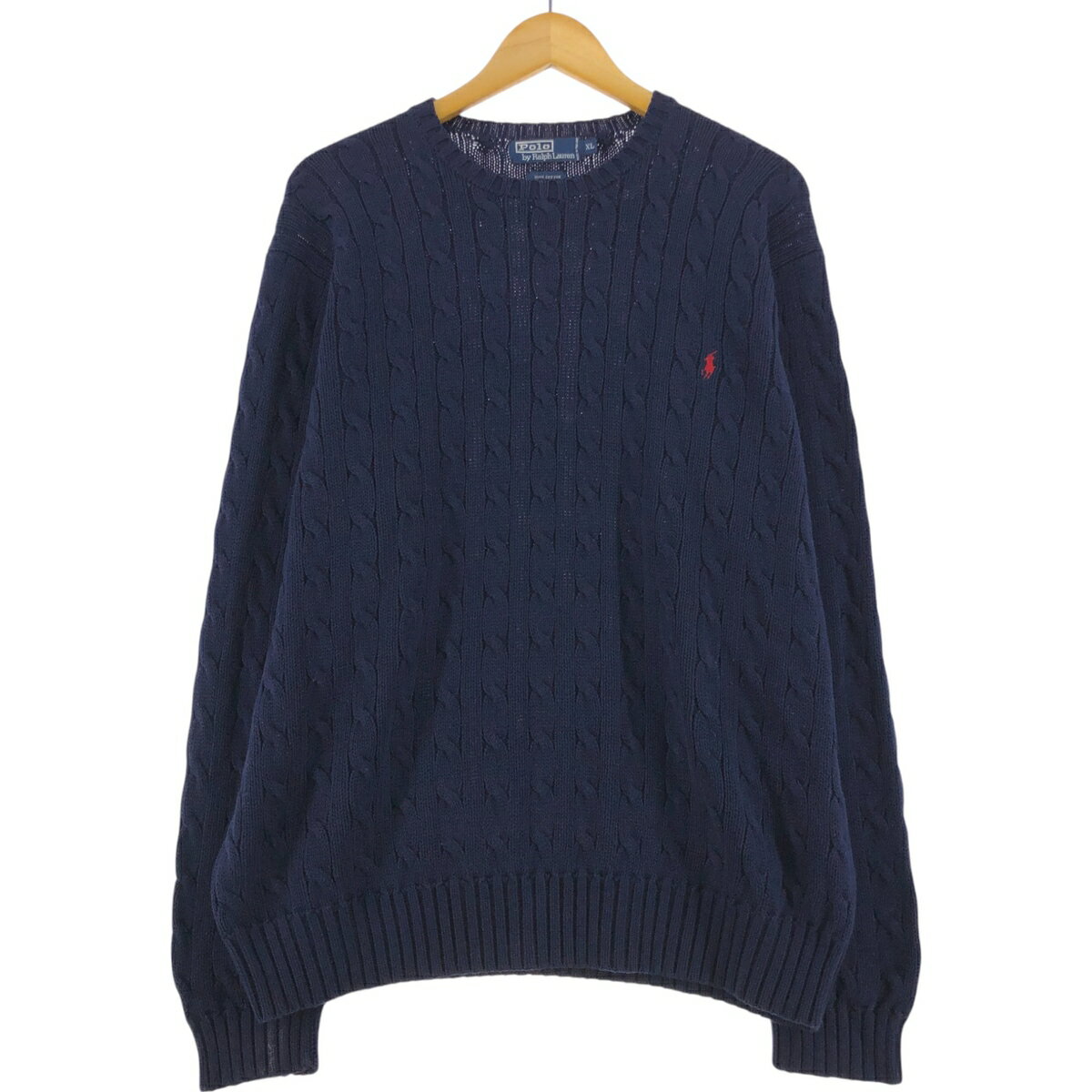 古着 ラルフローレン Ralph Lauren POLO by Ralph Lauren ケーブル編み コットンニットセーター メンズXL相当 /eaa472104 【中古】 【250312】 【SS2509_30】