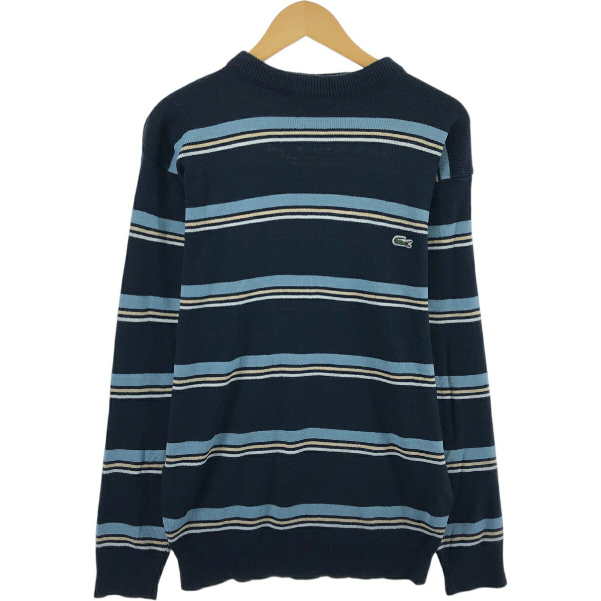 古着 ラコステ LACOSTE ボーダー柄 コットンニットセーター メンズXL相当 /eaa472662 【中古】 【241211】 【SS2509_30】