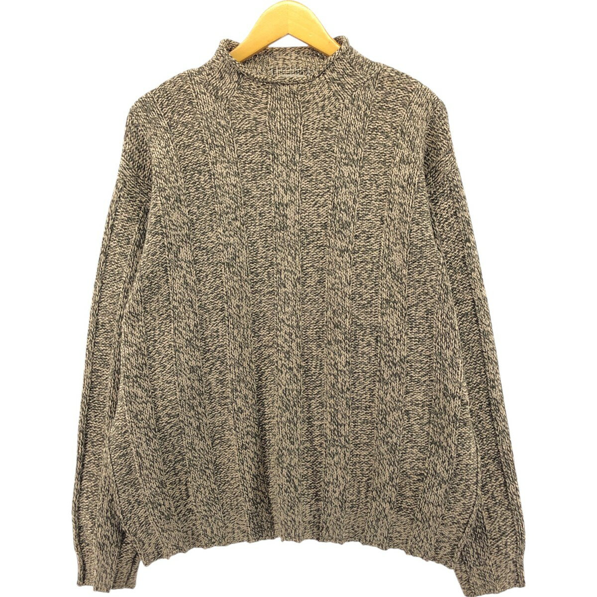 超希少美品！J.crew コットンケーブルニットロールネック カーキ L