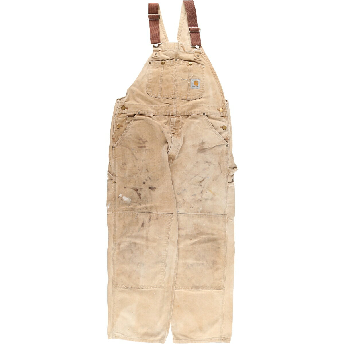 古着 ビッグサイズ カーハート Carhartt ダブルニー ダック オーバーオール USA製 メンズw40相当 /eaa474145 【中古】 【240809】 【SS2506_10】