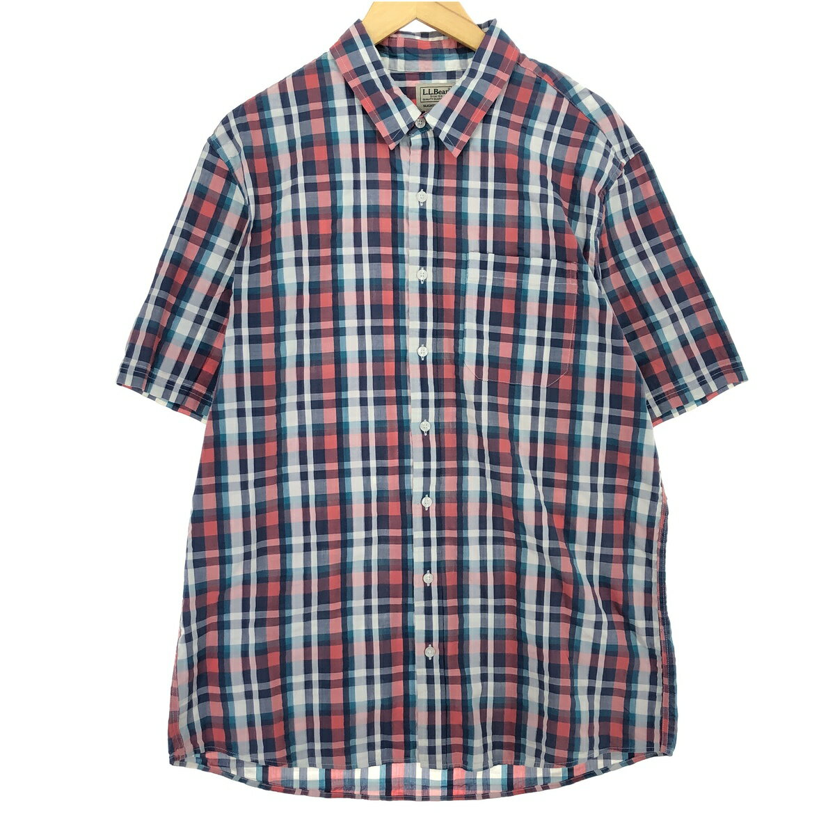 古着 エルエルビーン L.L.Bean シアサッカー 半袖 コットン チェックシャツ メンズL相当 /eaa475276 【中古】 【240901】 【SS2506_30】