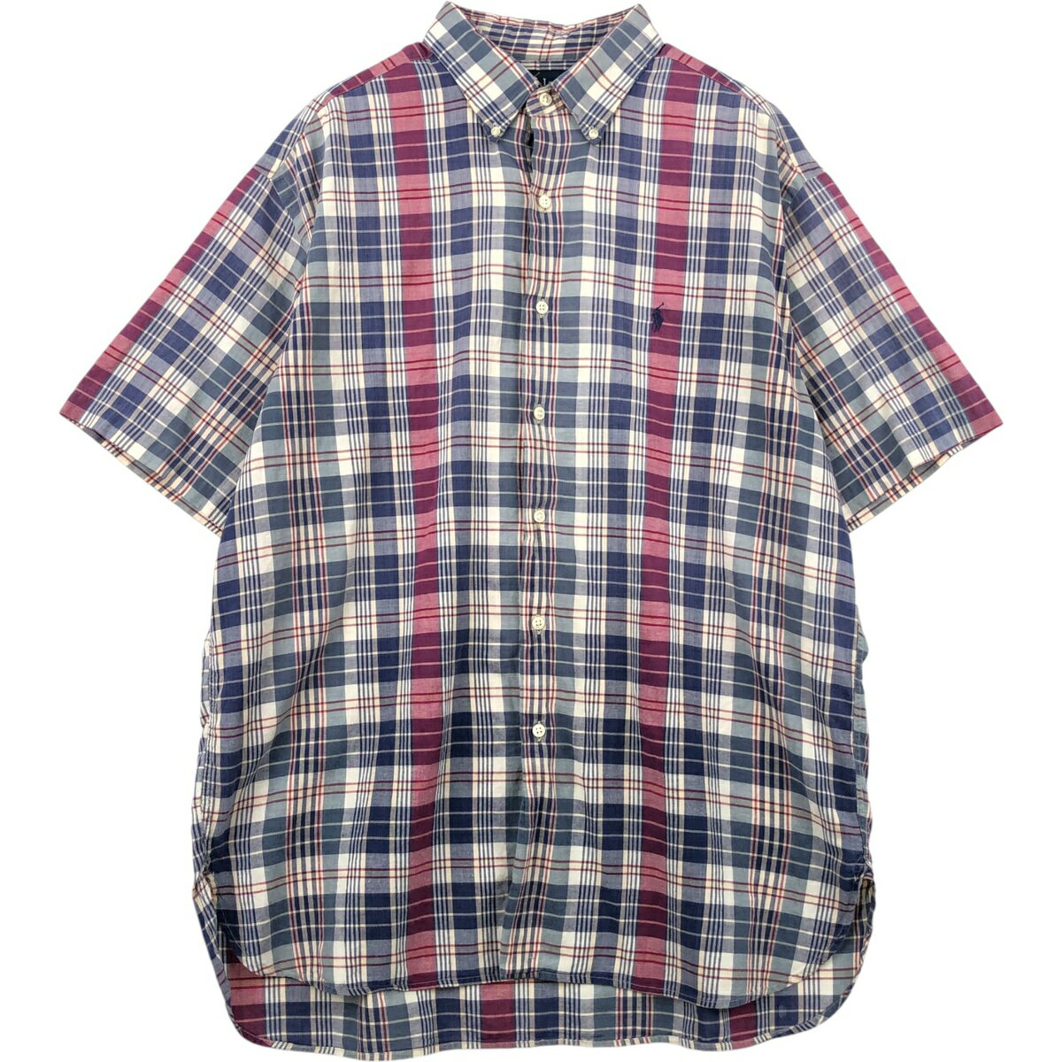 Rakuten - 古着 ラルフローレン Ralph Lauren MCMEEL 半袖 ボタンダウン チェックシャツ メンズXL相当 /eaa477556 【中古】 【260521】