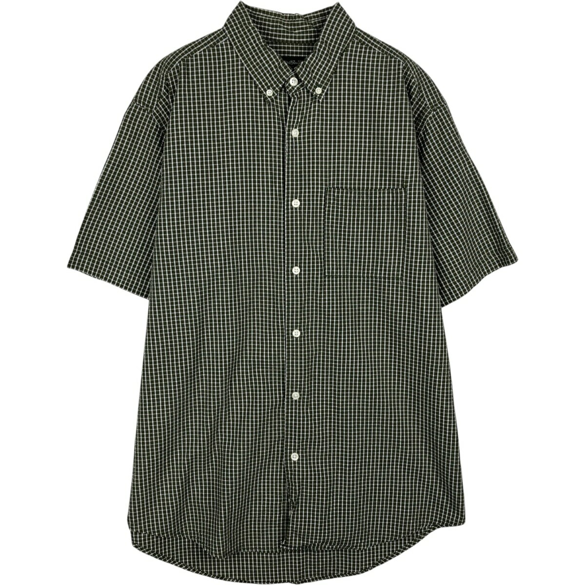 古着 00'S エディーバウアー Eddie Bauer 楊柳クレープ 半袖 ボタンダウン チェックシャツ メンズL相当 /eaa477680 【中古】 【260323】 グリーン系 春夏