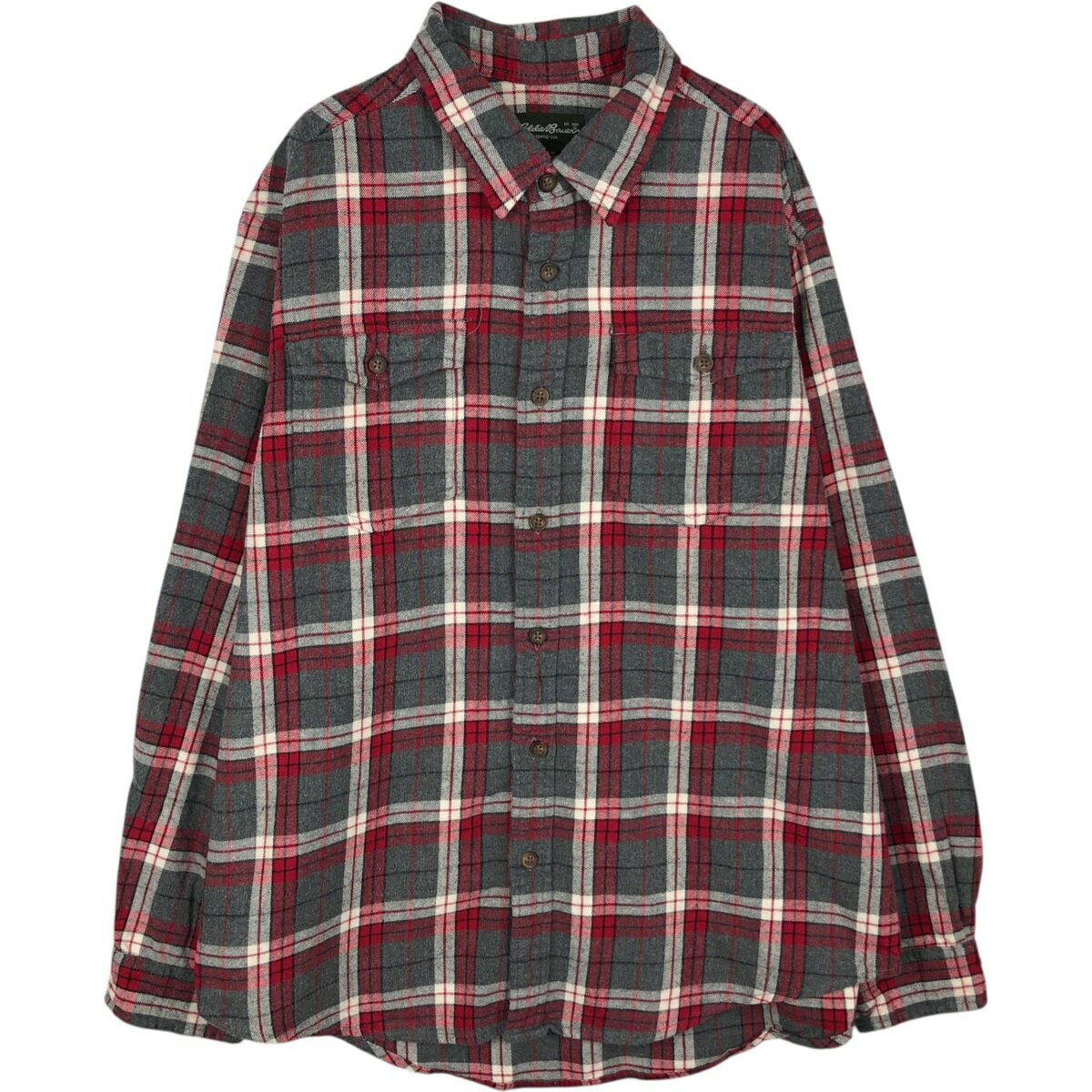 古着 00'S エディーバウアー Eddie Bauer 長袖 フランネルチェックシャツ メンズXL相当 /eaa477800 【中古】 【260323】 レッド系 春夏秋冬