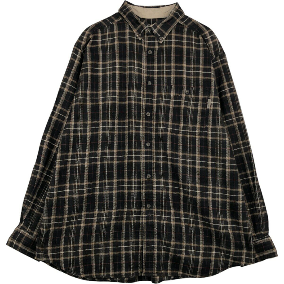 乐天商城 - 古着 ウールリッチ WOOLRICH 長袖 ボタンダウン ライトネルチェックシャツ メンズXL相当 /eaa477818 【中古】 【260322】 ブラウン系 春夏秋冬
