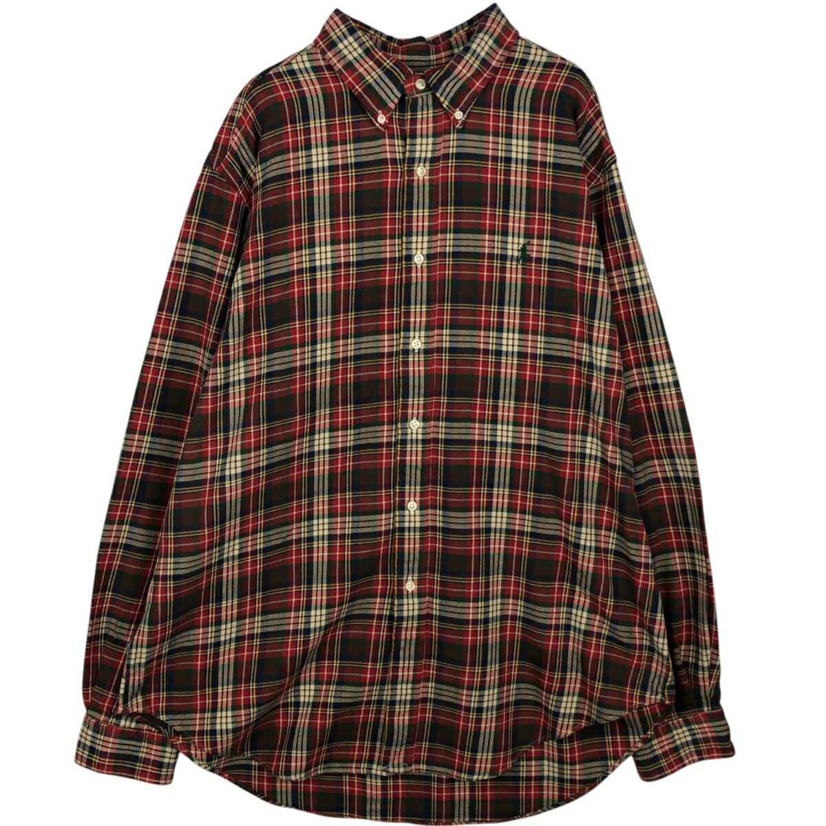 Rakuten - 古着 ラルフローレン Ralph Lauren POLO by Ralph Lauren CLASSIC FIT 長袖 ボタンダウン フランネルチェックシャツ メンズXL相当 /eaa477826 【中古】 【260323】 レッド系 春夏秋冬