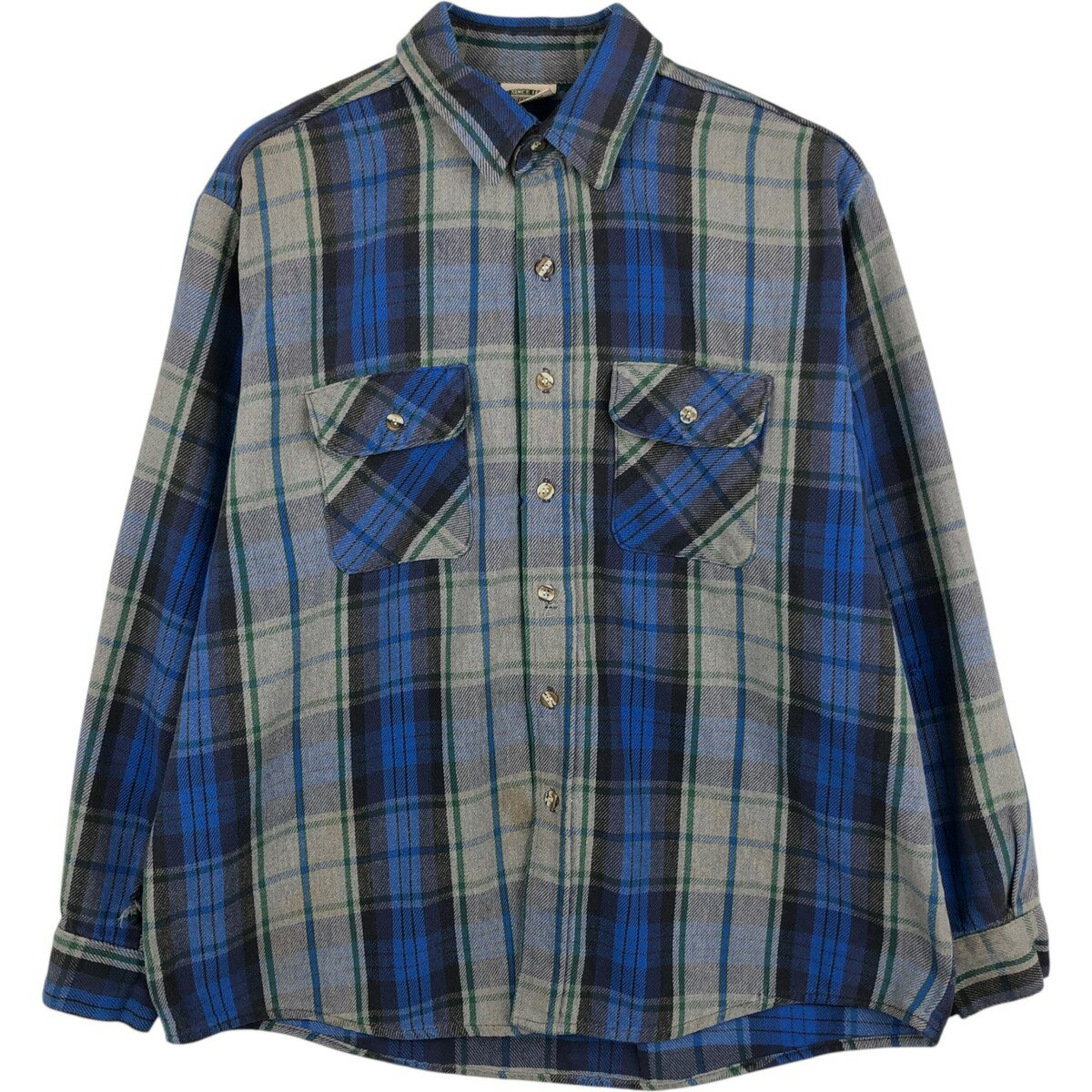 樂天商城 - 古着 90'S ファイブブラザー Five Brother 長袖 フランネルチェックシャツ メンズXL相当 ヴィンテージ /eaa477952 【中古】 【260326】 グレー系 春夏秋冬