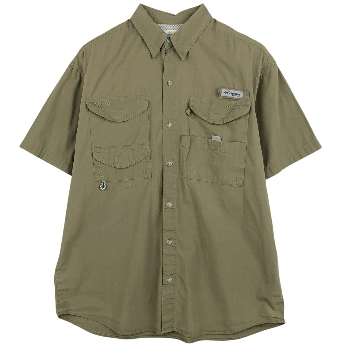 Rakuten - 古着 コロンビア Columbia PFG 半袖 フィッシングシャツ メンズM相当 /eaa478022 【中古】 【260323】 カーキ系 春夏