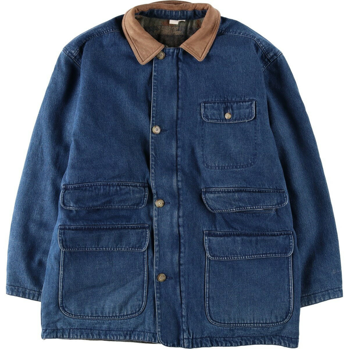 古着 90'S REDHEAD 総柄 ネイティブ柄 リバーシブル デニムカバーオール メンズL相当 ヴィンテージ /eaa478079  