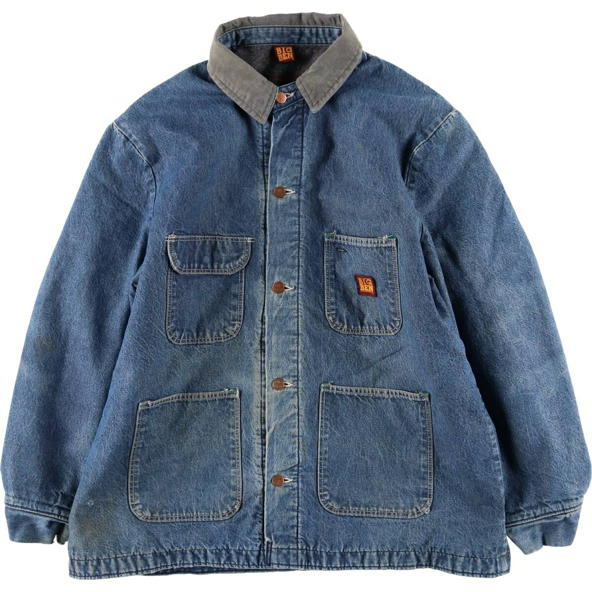 樂天商城 - 古着 80'S ビッグベン BIGBEN デニムカバーオール メンズL相当 ヴィンテージ /eaa478092 【中古】 【260321】 ブルー系 春秋冬