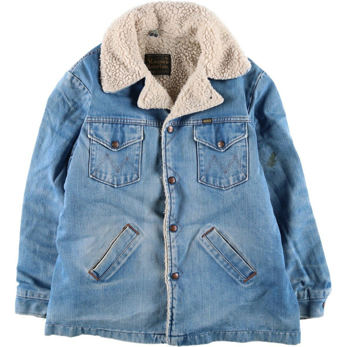 Rakuten - 古着 70'S マーベリック Maverick RANCH COAT ランチコート デニムボアランチコート USA製 メンズXL相当 /eaa478093 【中古】 【260325】 ブルー系 春秋冬
