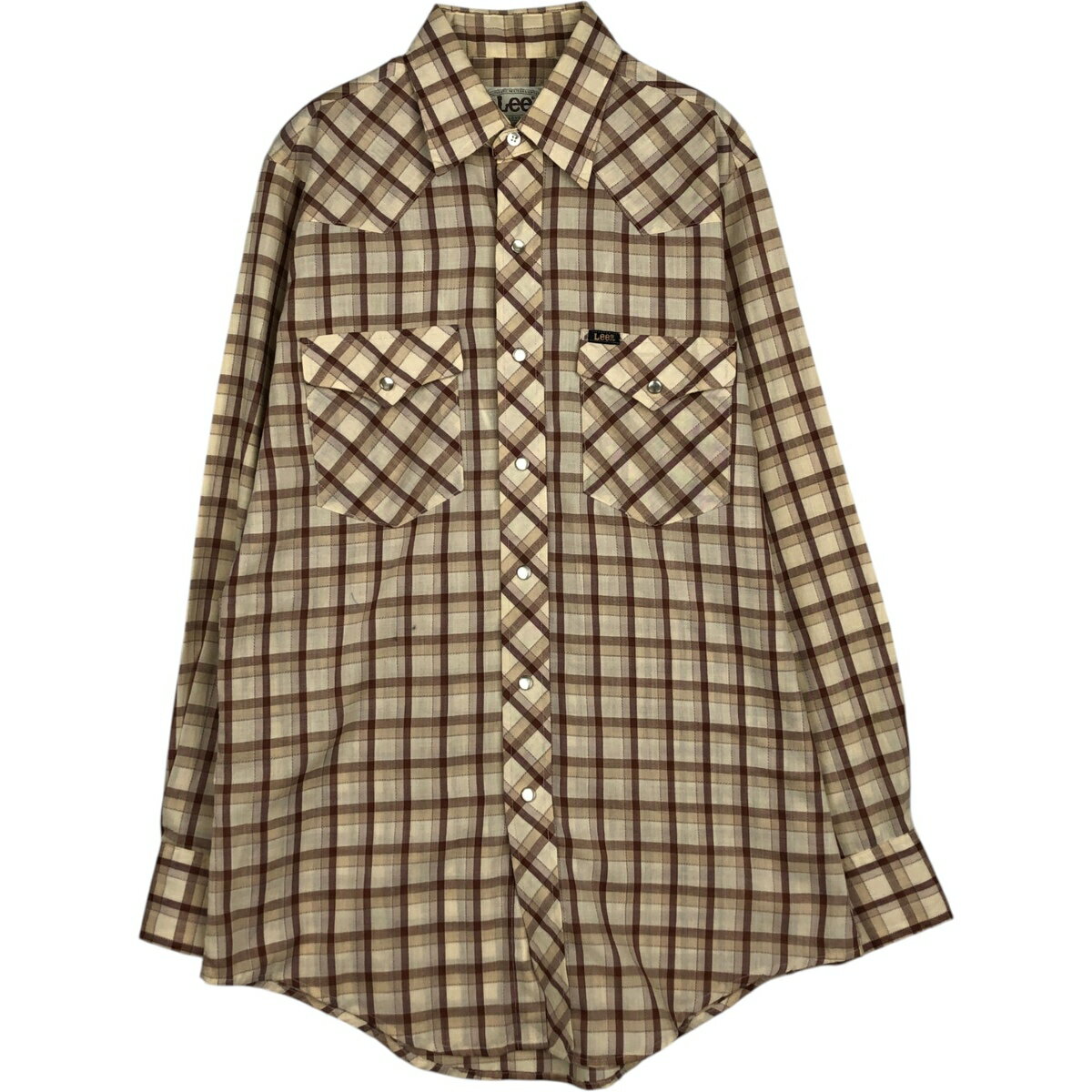 Rakuten - 古着 70'S リー Lee 長袖 ウエスタンネルチェックシャツ USA製 メンズM相当 ヴィンテージ /eaa478109 【中古】 【260327】 イエロー系 春夏秋冬