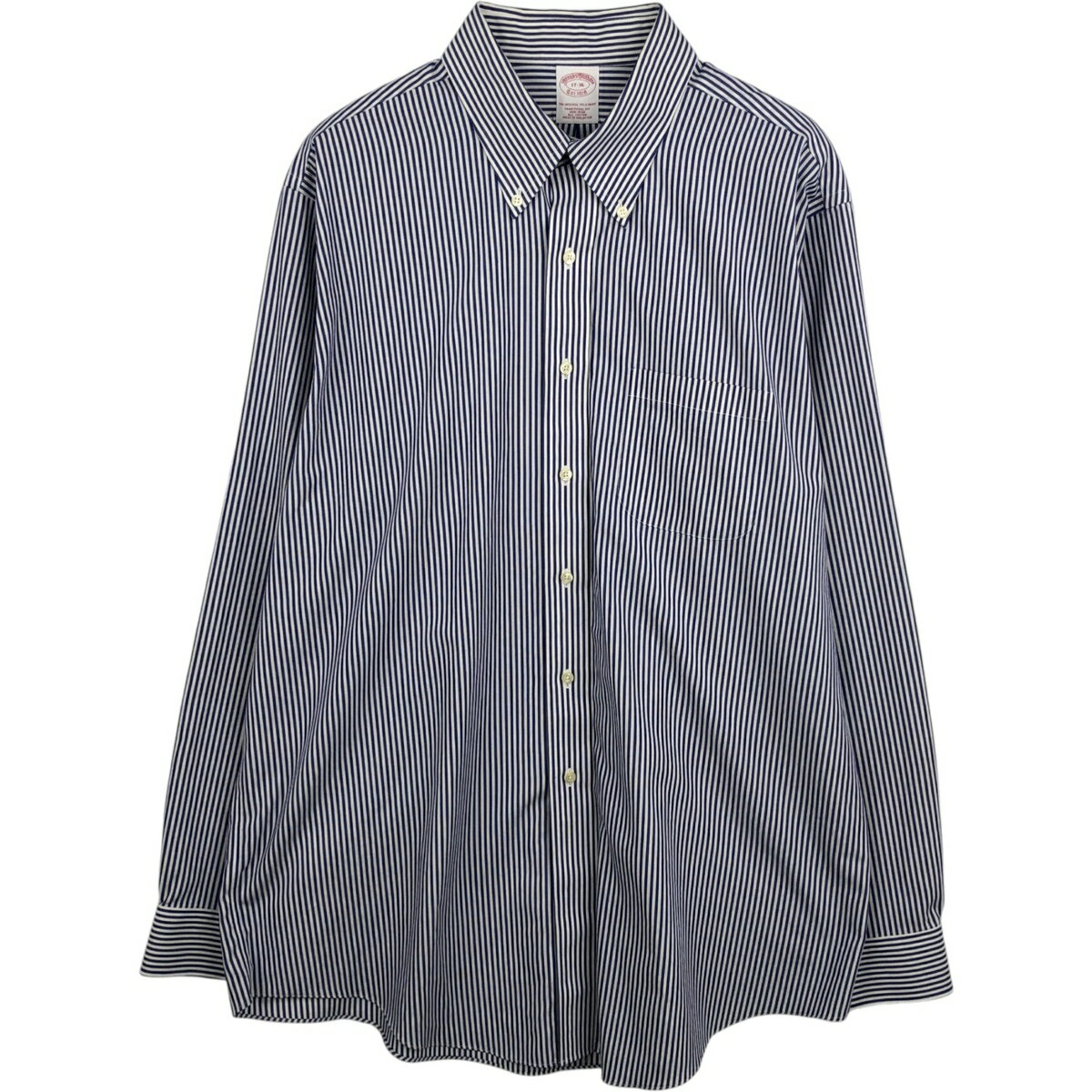樂天商城 - 古着 ブルックスブラザーズ Brooks Brothers Est.1818 長袖 ボタンダウンストライプシャツ メンズXL相当 /eaa478138 【中古】 【260325】 ホワイト系 春夏秋冬