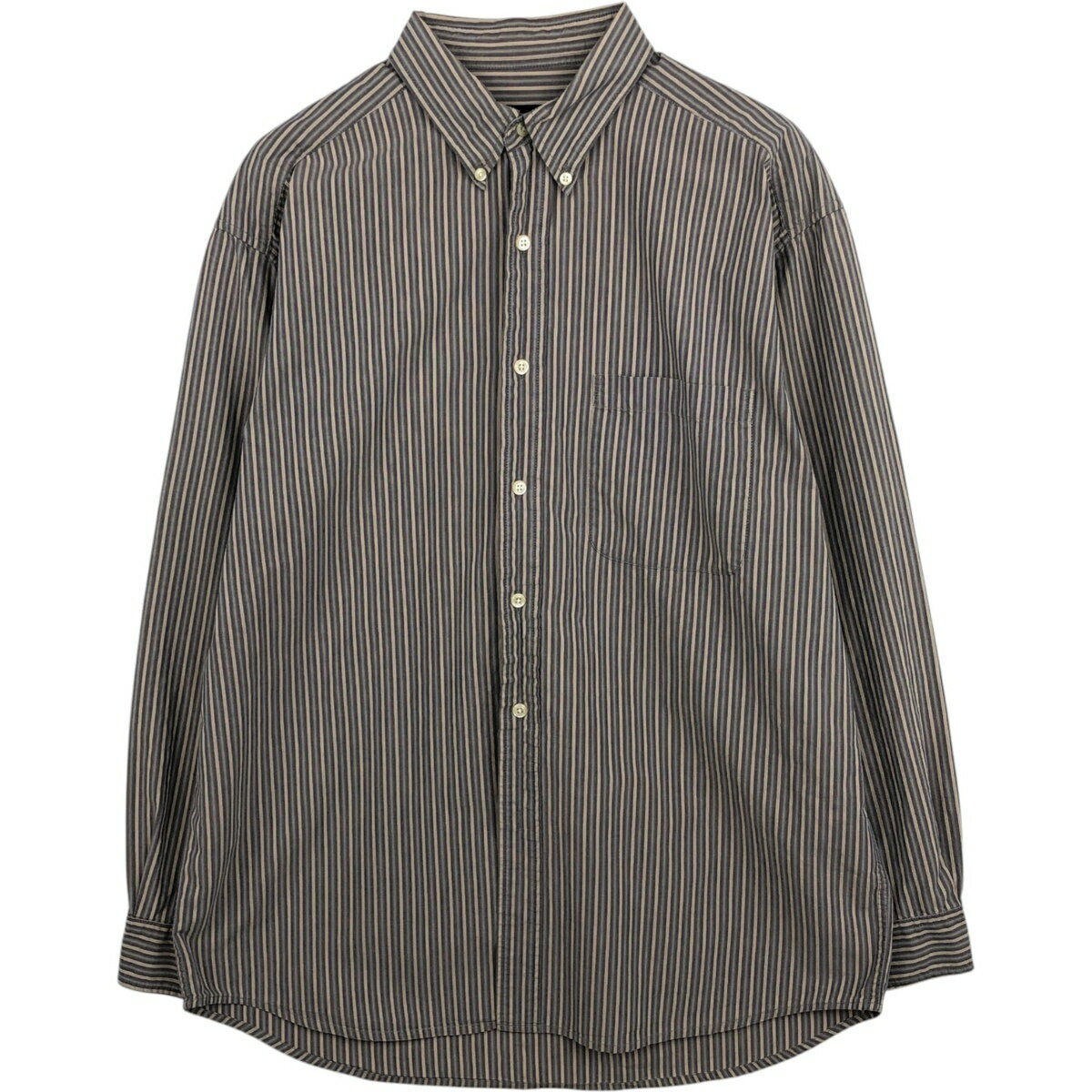 Rakuten - 古着 エディーバウアー Eddie Bauer 長袖 ボタンダウンストライプシャツ メンズM相当 /eaa478141 【中古】 【260325】 グレー系 春夏秋冬