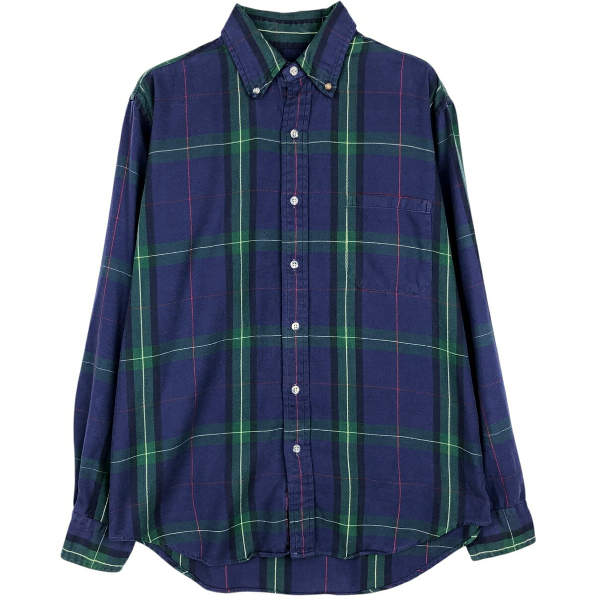 Rakuten - 古着 80~90'S エルエルビーン L.L.Bean RANGELEY 長袖 ボタンダウンチェックシャツ USA製 メンズM相当 ヴィンテージ /eaa478146 【中古】 【260328】 ネイビー系 春夏秋冬