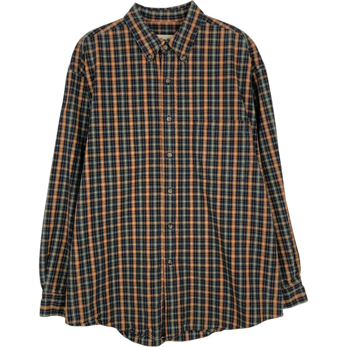 樂天商城 - 古着 エディーバウアー Eddie Bauer 長袖 ボタンダウンチェックシャツ メンズL相当 /eaa478153 【中古】 【260328】 ネイビー系 春夏秋冬