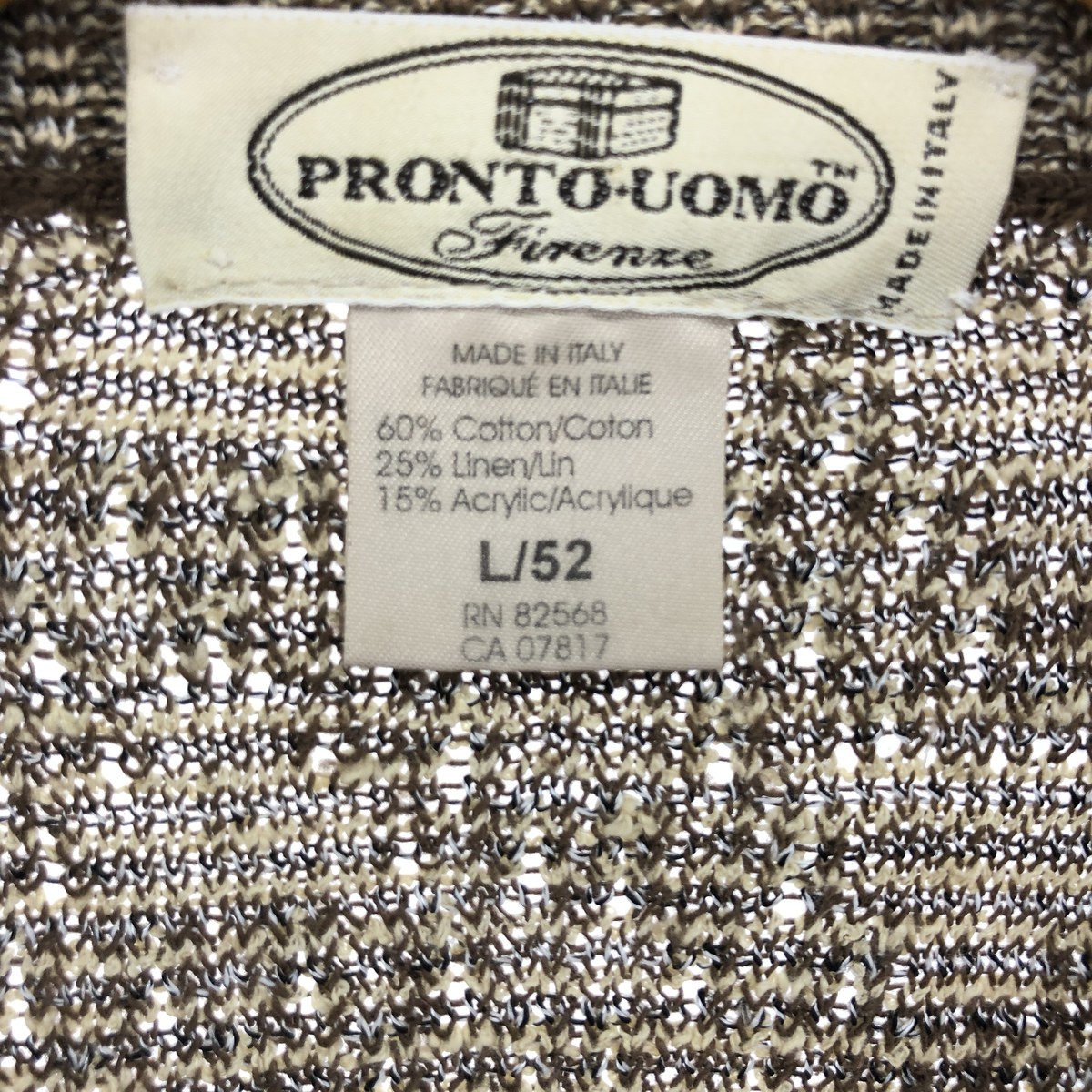 古着 PRONTO-UOMO 総柄 コットンニットセーター イタリア製 メンズL相当 /eaa479020 【中古】 【240923】 ss2503_30