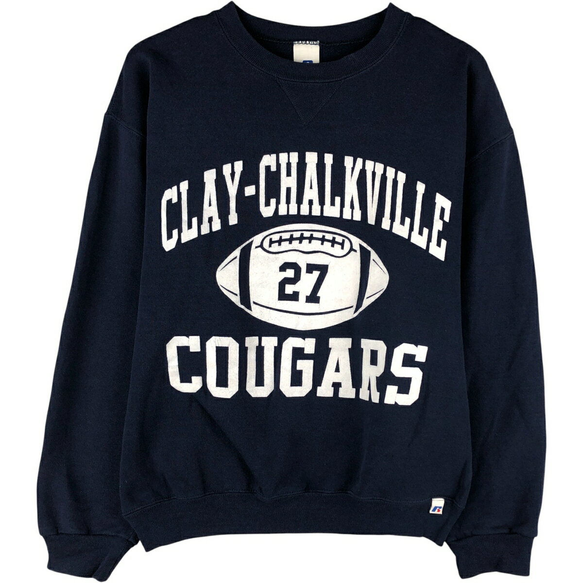 樂天商城 - 古着 00'S~ ラッセル Russell 3連プリント カレッジスウェットシャツ トレーナー メンズM相当 /eaa480753 【中古】 【251129】 【NH-2508】 【SS2603_30】 ネイビー系 春夏秋冬