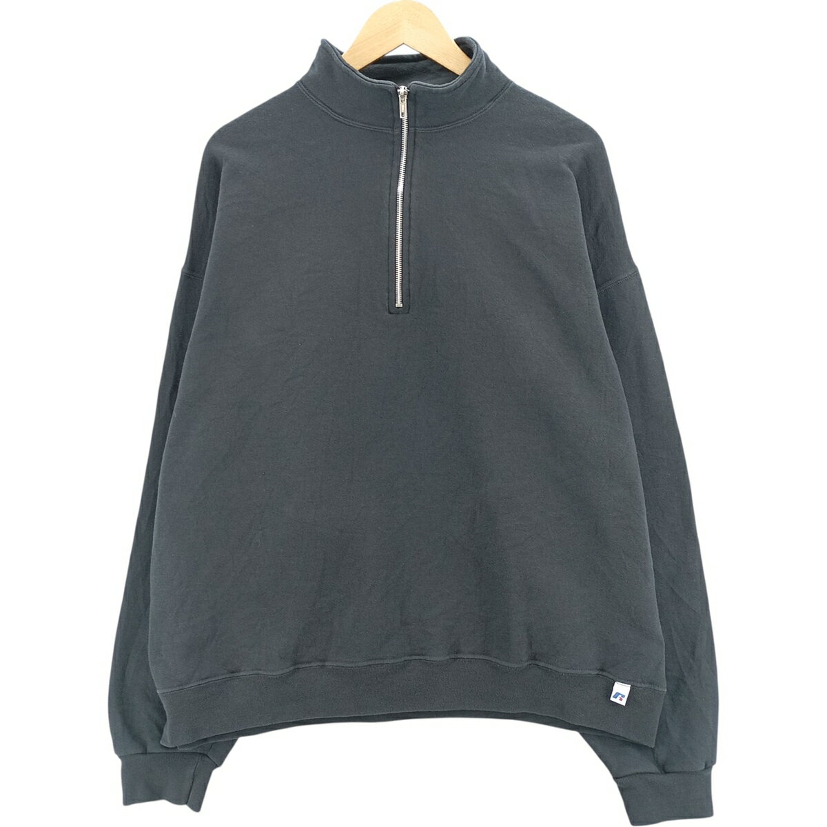 Sweat - 古着 00'S ラッセル Russell ハーフジップスウェットシャツ トレーナー メンズXL相当 /eaa480971 【中古】 【260212】 ブラック系 春夏秋冬