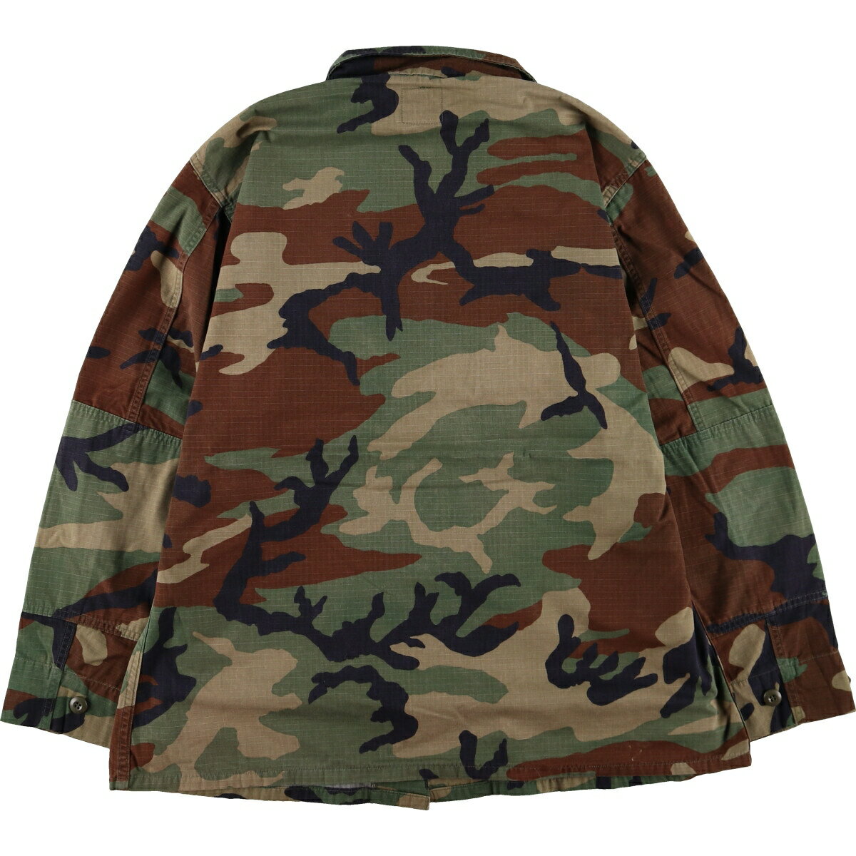 古着 90'S 米軍実品 迷彩柄 ウッドランドカモ リップストップ B.D.U ミリタリージャケット USA製 LARGE-REGULAR メンズL相当 ヴィンテージ /eaa481228 【中古】 【240927】 【SS2506_30】
