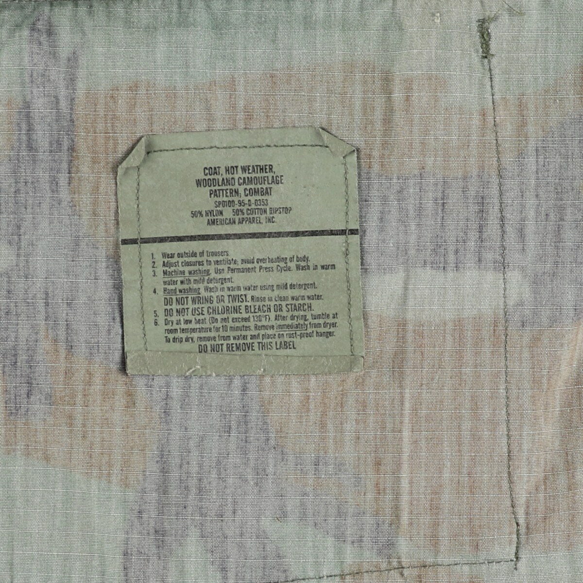 古着 90'S 米軍実品 迷彩柄 ウッドランドカモ リップストップ B.D.U ミリタリージャケット USA製 LARGE-REGULAR メンズL相当 ヴィンテージ /eaa481228 【中古】 【240927】 【SS2506_30】