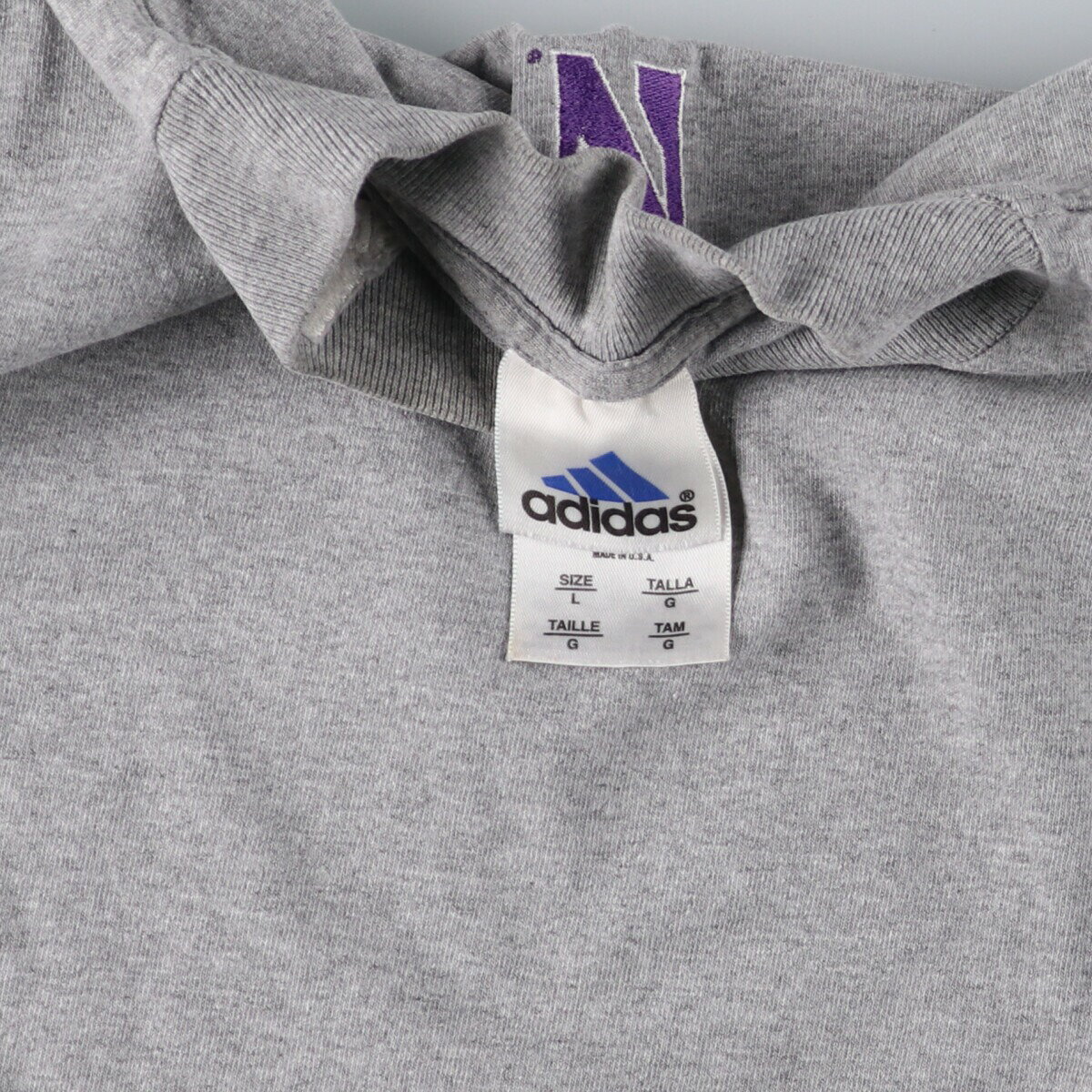 古着 90~00'S カレッジ ハイネック アディダス adidas ロングTシャツ ロンT USA製 メンズL相当 /eaa481435 【中古】 【240909】