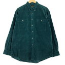 古着 80~90'S エディーバウアー Eddie Bauer 黒タグ 長袖 ボタンダウン コーデュロイシャツ メンズM相当 ヴィンテージ /eaa481807...