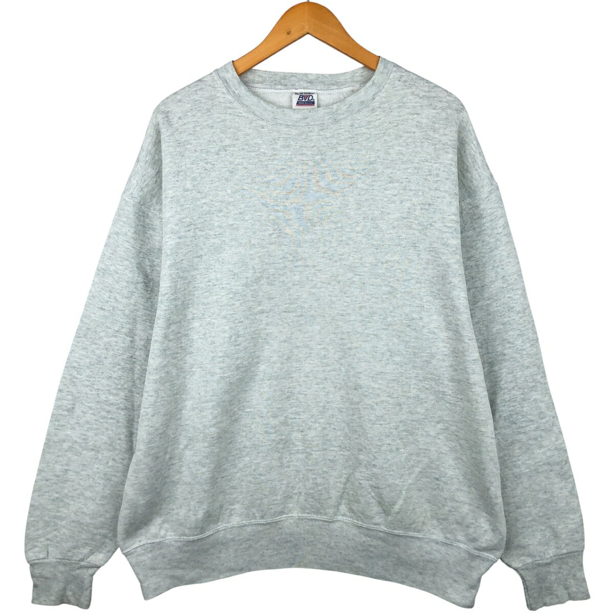 American Casual - 古着 90'S BVD 無地 ブランクスウェットシャツ トレーナー USA製 メンズXL相当 ヴィンテージ /eaa482526 【中古】 【251221】 【SS2603_30】 グレー系 春夏秋冬