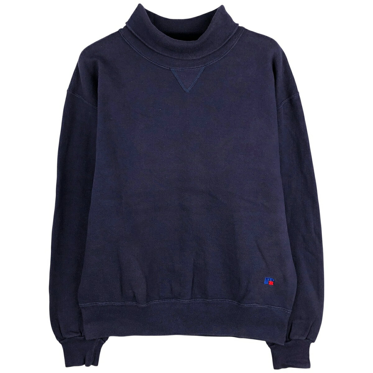 樂天商城 - 古着 90'S ラッセル Russell HIGH COTTON タートルネック 無地 ブランクスウェットシャツ トレーナー USA製 メンズM相当 ヴィンテージ /eaa482592 【中古】 【251227】 【NH-2508】 ネイビー系 春夏秋冬