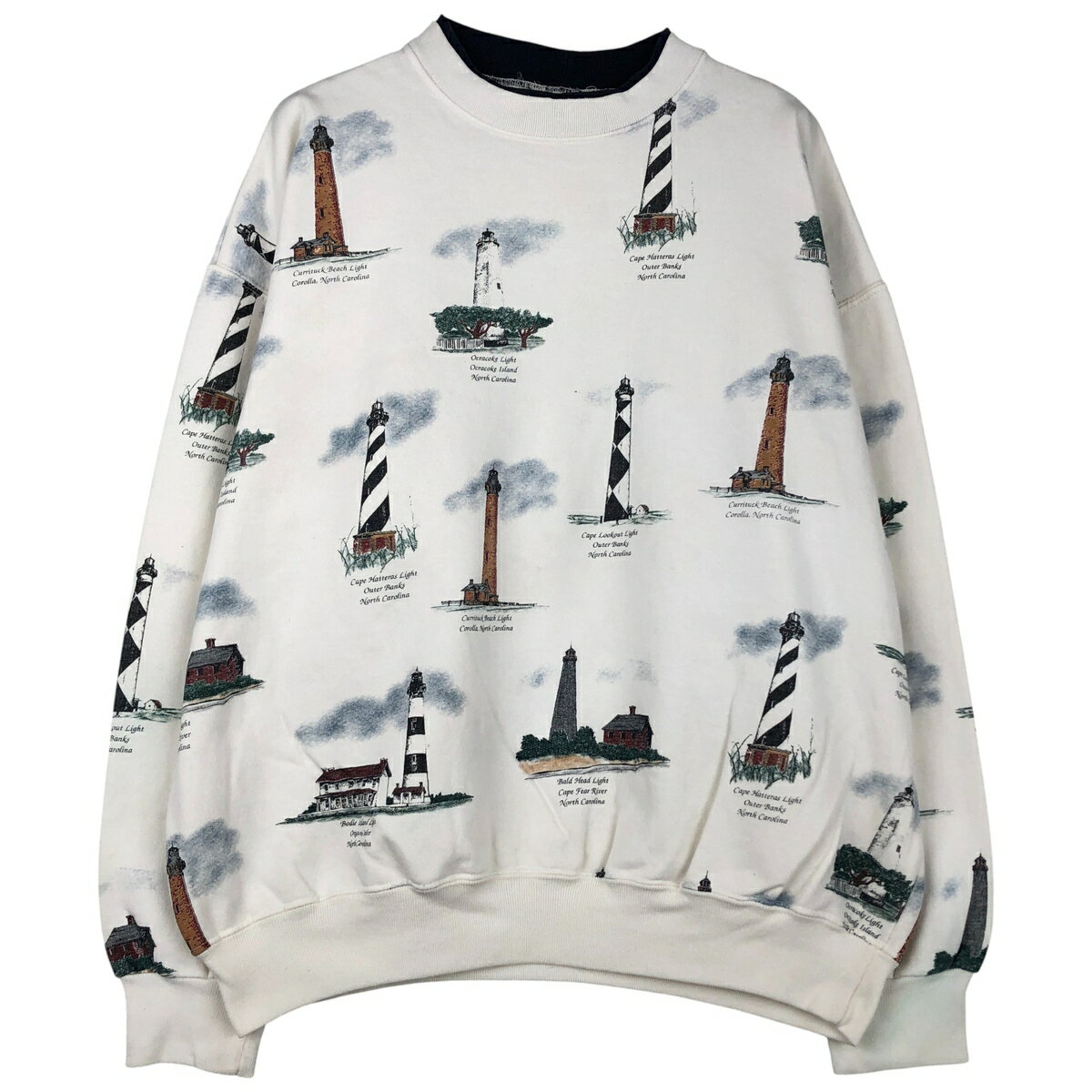 樂天商城 - 古着 90'S ART UNLIMITED SPORTSWEAR 総柄 オールオーバープリント プリントスウェットシャツ トレーナー USA製 メンズL相当 ヴィンテージ /eaa482949 【中古】 【260206】 ホワイト系 春夏秋冬