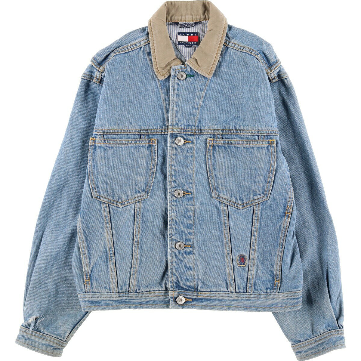 古着 ~90'S トミーヒルフィガー TOMMY HILFIGER デニムジャケット Gジャン メンズM相当 ヴィンテージ /eaa485764 【中古】 【240903】 【ADEL/アデル】 ss2503_30