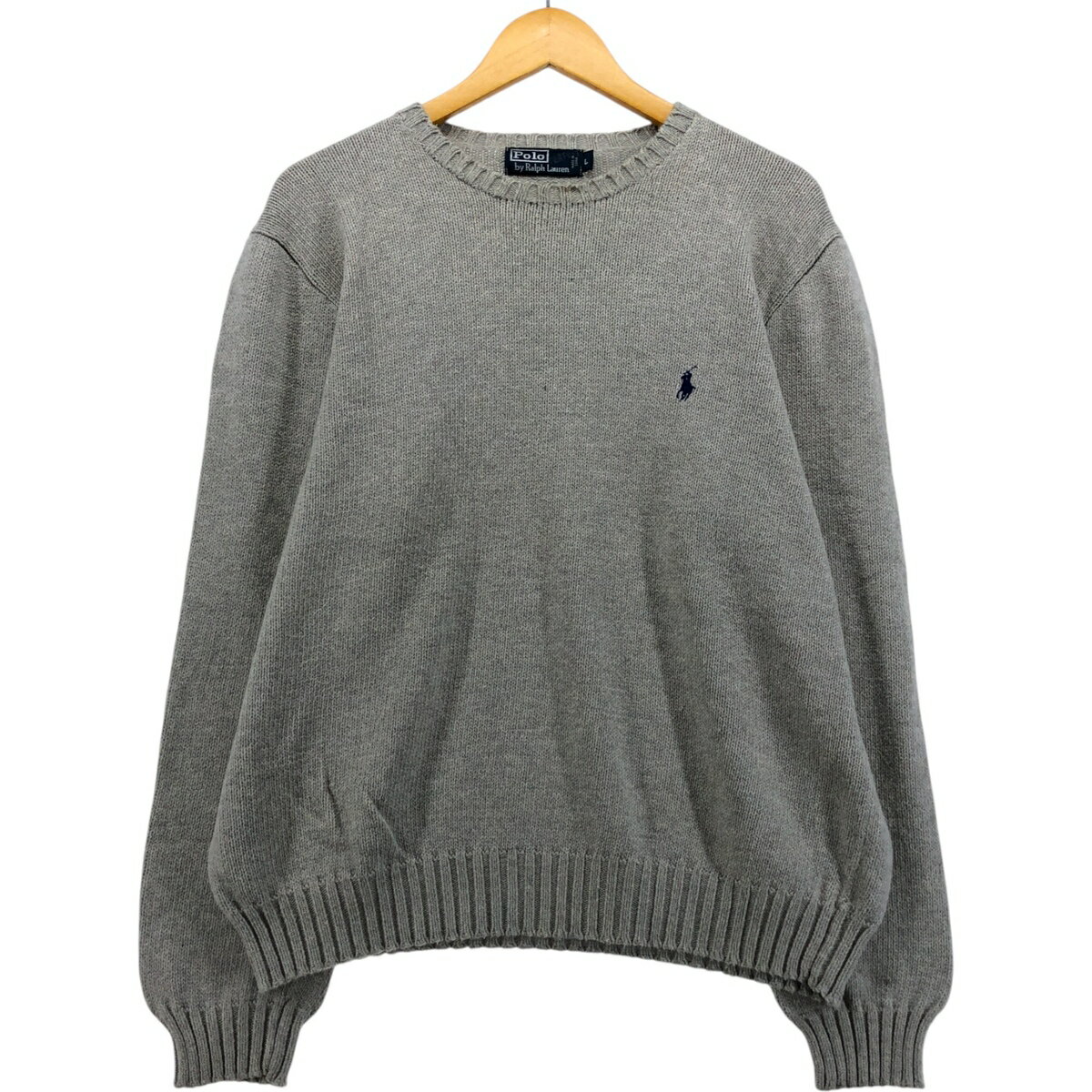 古着 ラルフローレン Ralph Lauren POLO by Ralph Lauren コットンニットセーター メンズL相当 /eaa489502 【中古】 【250726】 【SS2603_10】 グレー系 秋冬
