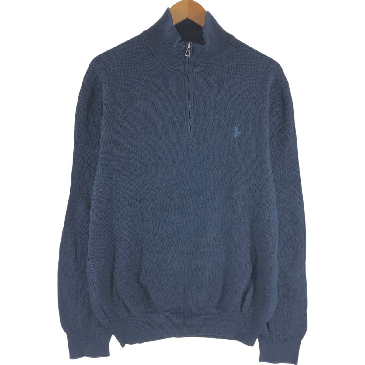 古着 ラルフローレン Ralph Lauren POLO RALPH LAUREN ピマコットンニットハーフジップセーター メンズL相当 /eaa489998 【中古】 【250308】 【SS2603_10】 ネイビー系 秋冬