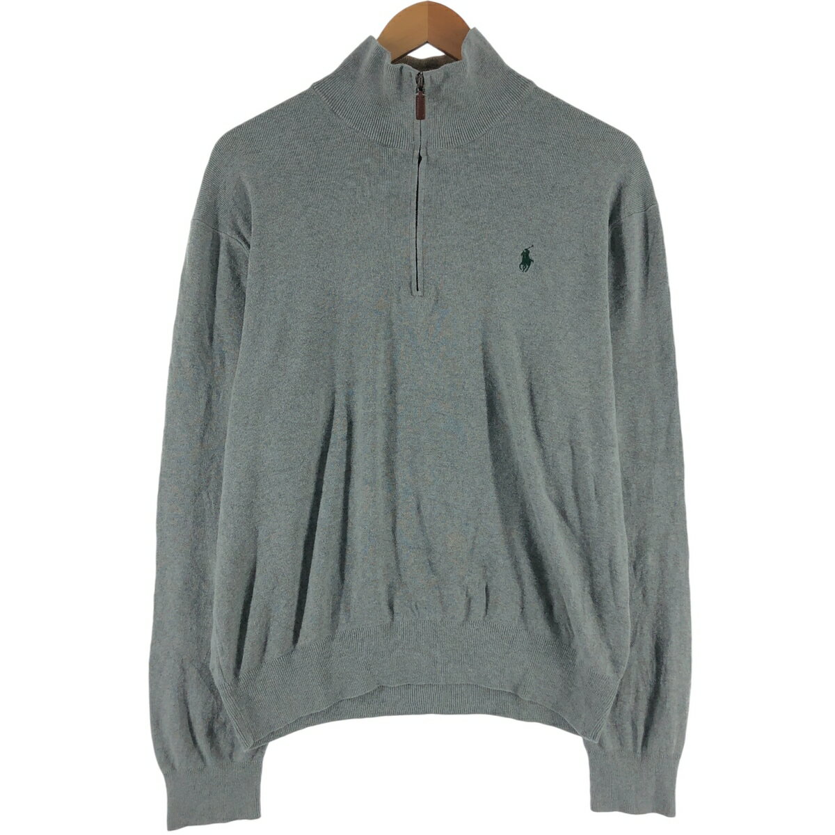 古着 ラルフローレン Ralph Lauren POLO RALPH LAUREN ピマコットンニットハーフジップセーター メンズM相当 /eaa489999 【中古】 【250308】 【SS2603_10】 グレー系 秋冬