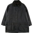 古着 90'S バブアー Barbour BORDER ボーダー 旧3ワラント バッジ付き ワックスコットン オイルドジャケット 英国製 C46 メンズXL相当...