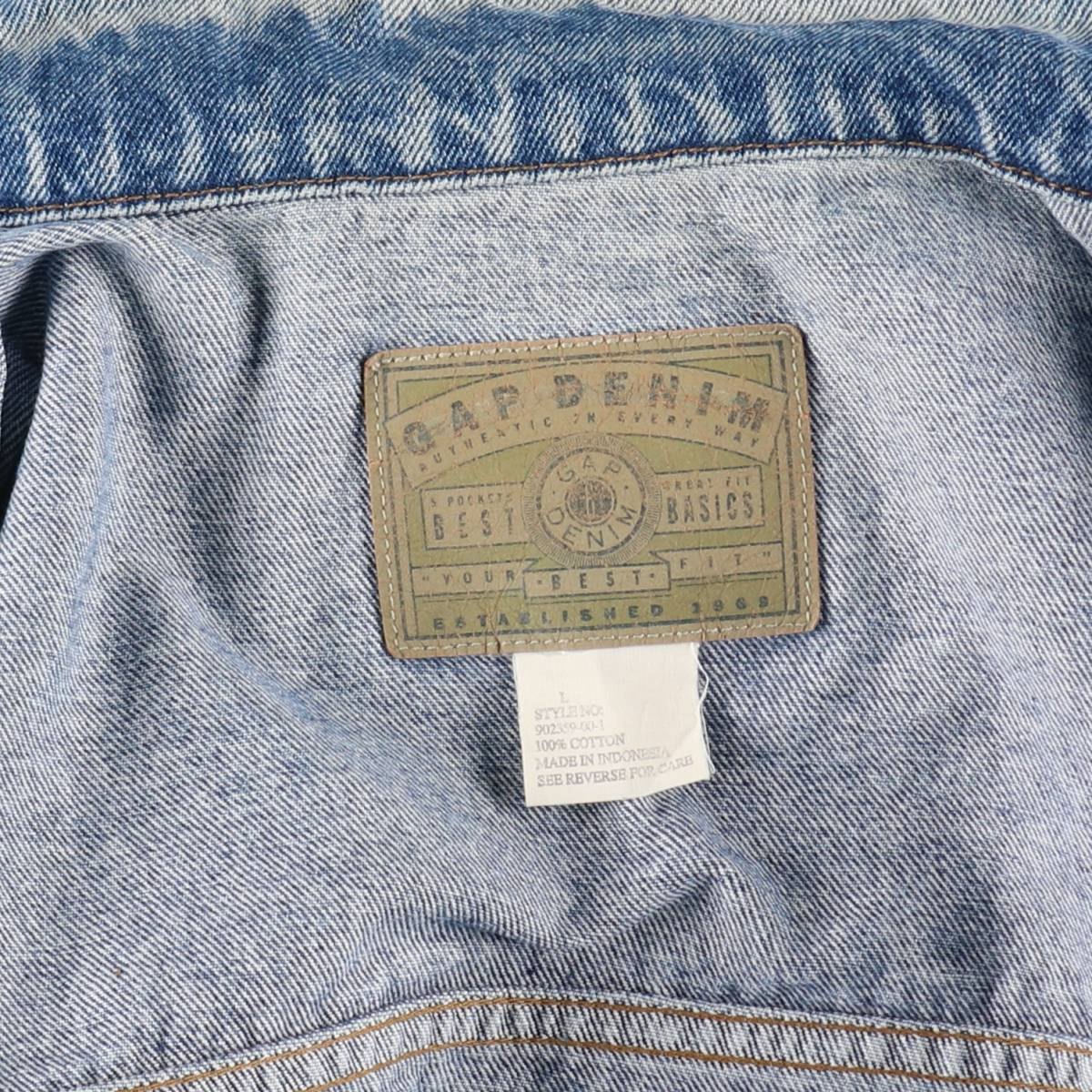 古着 90'S ギャップ GAP DENIM オールドギャップ デニムジャケット Gジャン メンズL相当 ヴィンテージ /eaa490442 【中古】 【241201】