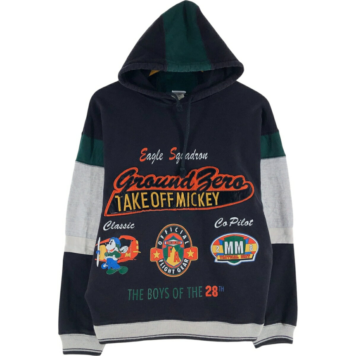 古着 THE DISNEY STORE MICKEY MOUSE ミッキーマウス キャラクター スウェットプルオーバーパーカー USA製 メンズM相当 /eaa492720 【中古】 【250207】 【SS2603_30】