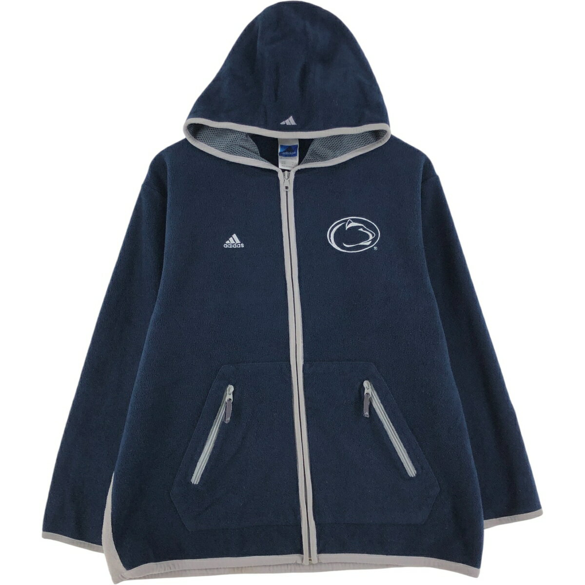 古着 アディダス adidas TEAM PENN STATE ペンシルベニア州立大学 カレッジ フリースフルジップパーカー レディースL相当 /eaa492804 【中古】 【250107】 【Elulu/エルル】