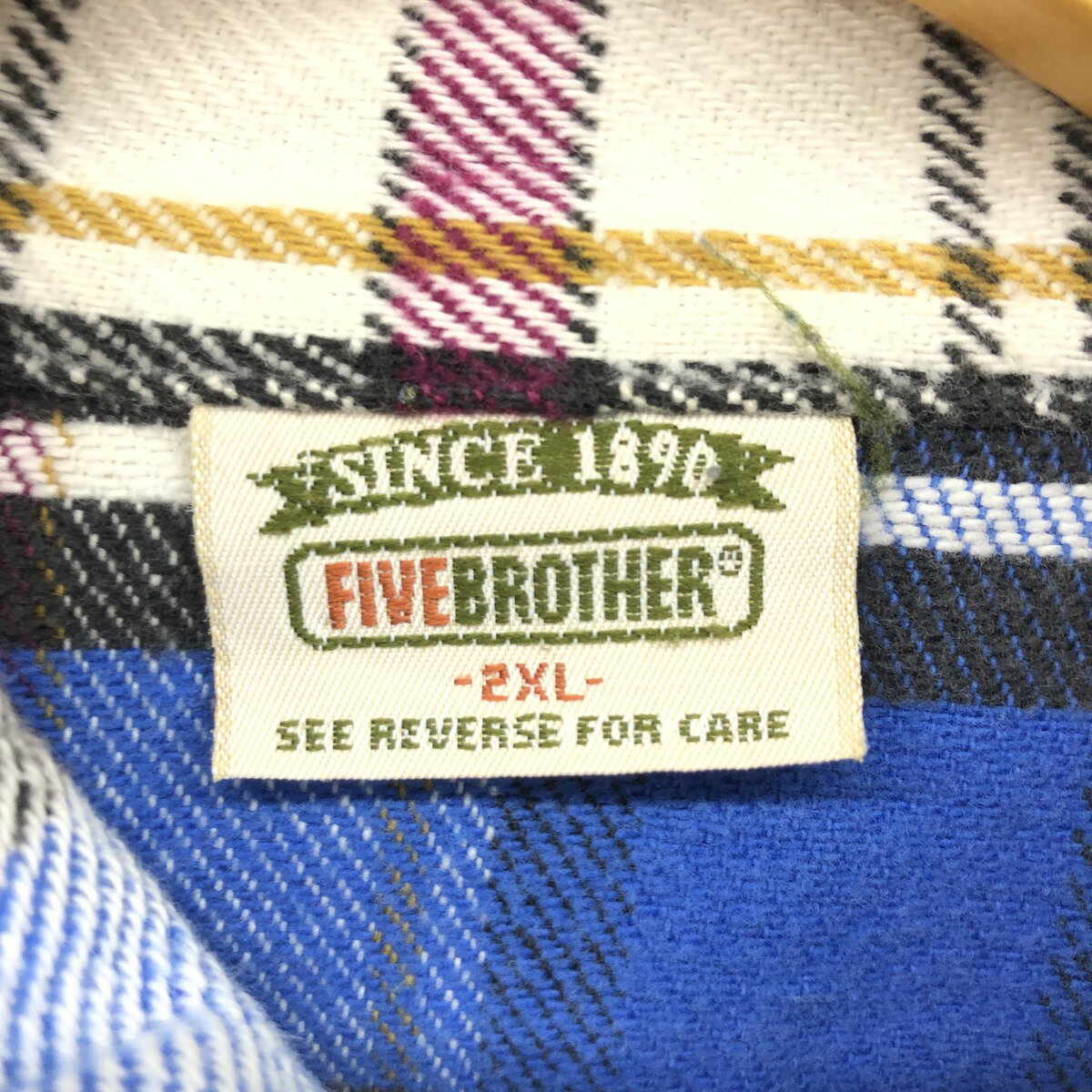 古着 90'S ファイブブラザー Five Brother 長袖 フランネルチェックシャツ メンズXXL相当 /eaa493287 【中古】 【241005】