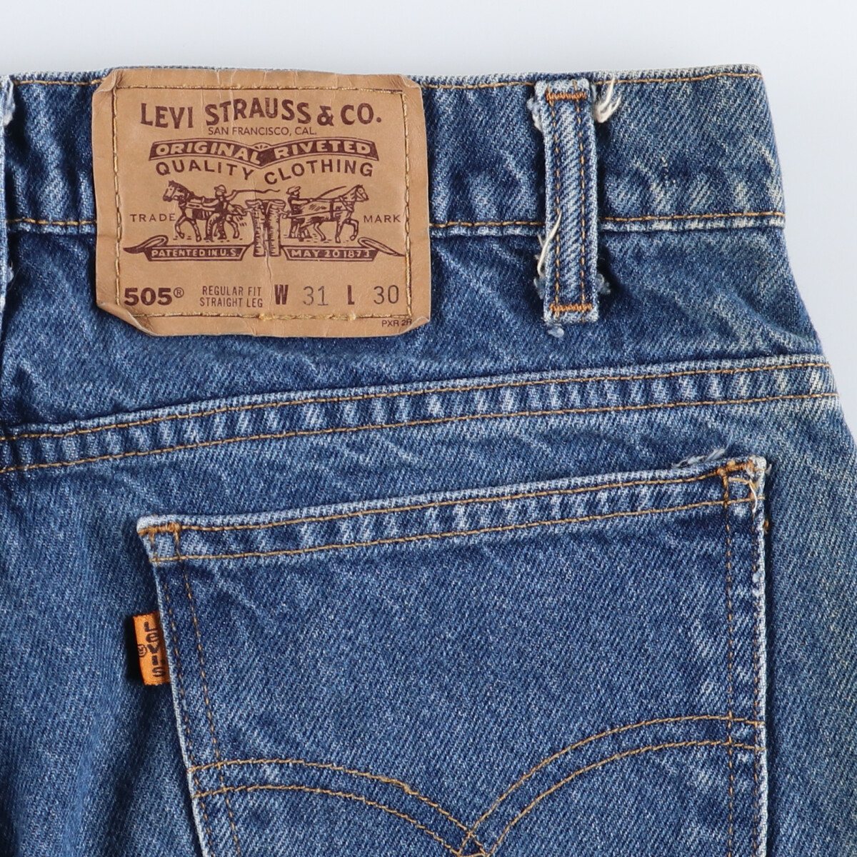 古着 90'S リーバイス Levi's 505 REGULAR FIT STRAIGHT LEG オレンジタブ テーパードデニムパンツ w31 L30 ヴィンテージ /eaa494393 【中古】 【241016】 【SS2506_30】