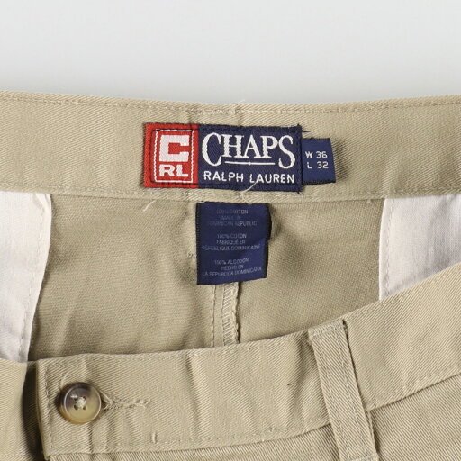 古着 90'S ラルフローレン Ralph Lauren CHAPS チャップス ツータック チノパンツ メンズw35相当 ヴィンテージ /eaa494780 【中古】 【241007】 【SS2506_30】