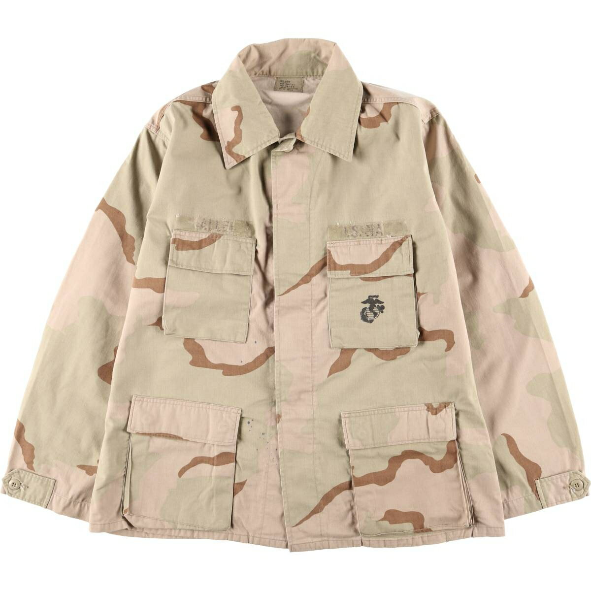 Rakuten - 古着 90'S 米軍実品 迷彩柄 3C デザートカモ ステンシル入り B.D.U ミリタリージャケット USA製 LARGE-REGULAR メンズL相当 ヴィンテージ /eaa495103 【中古】 【260320】 ベージュ系 春秋冬