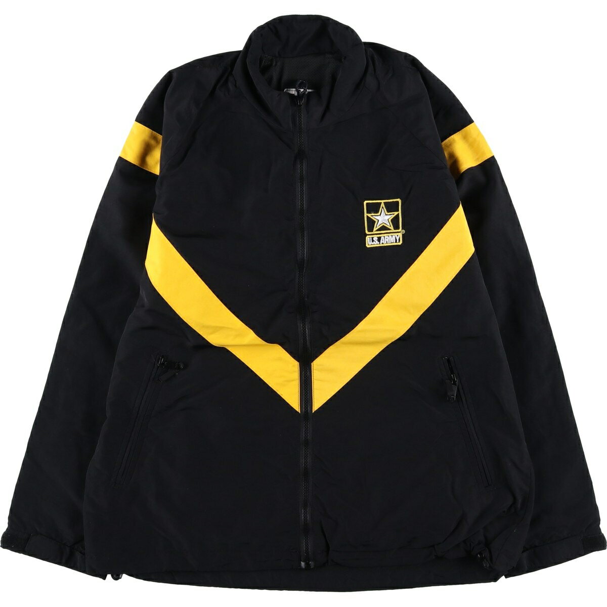 樂天商城 - 古着 米軍実品 U.S.ARMY APFU トレーニングジャケット ナイロンジャケット USA製 MEDIUM REGULAR メンズM相当 /eaa495135 【中古】 【260326】 ブラック系 春秋冬