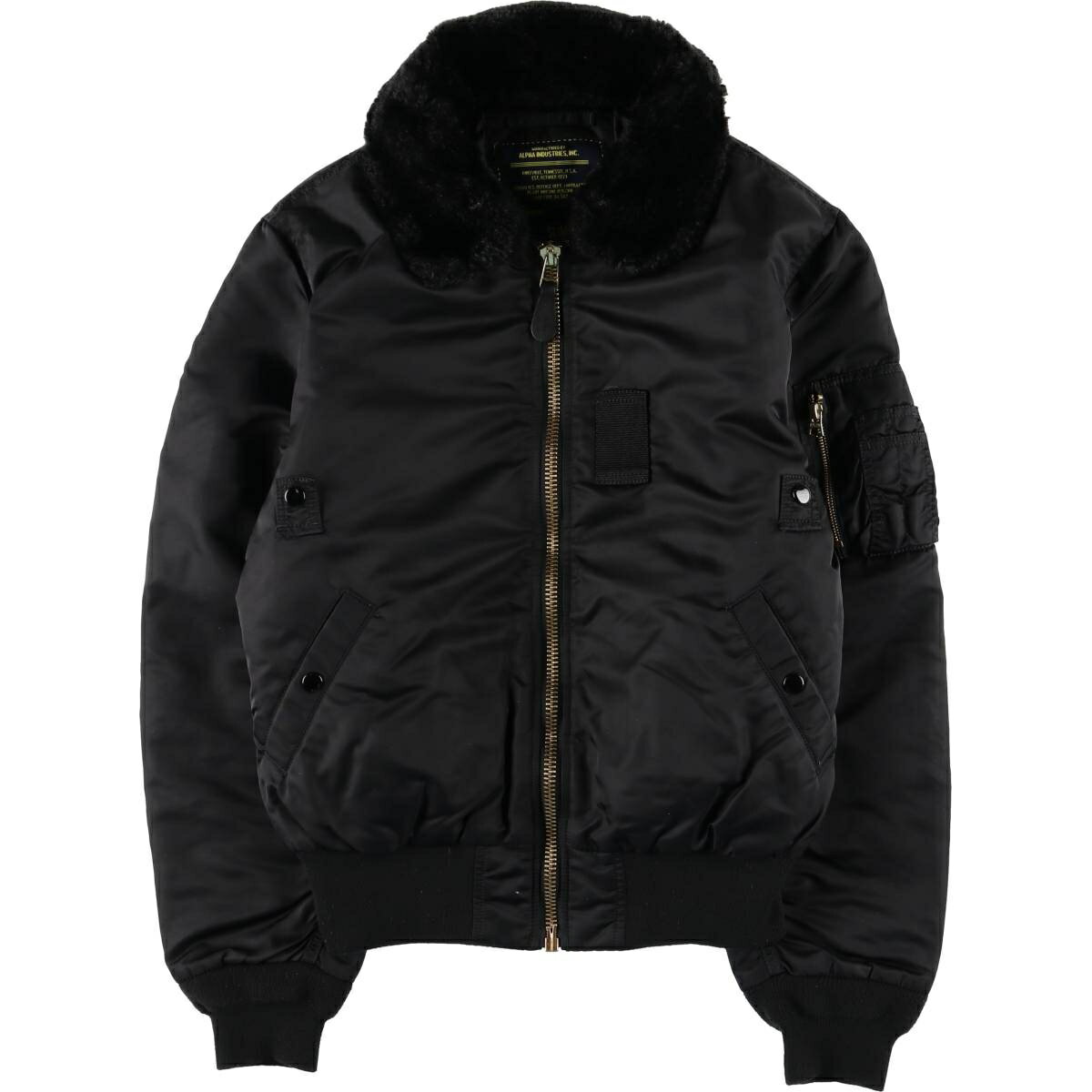 Rakuten - 古着 民間品 アルファ ALPHA B-15タイプ SLIM FIT 中綿入り ミリタリー フライトジャケット メンズM相当 /eaa495271 【中古】 【260321】 ブラック系 春秋冬