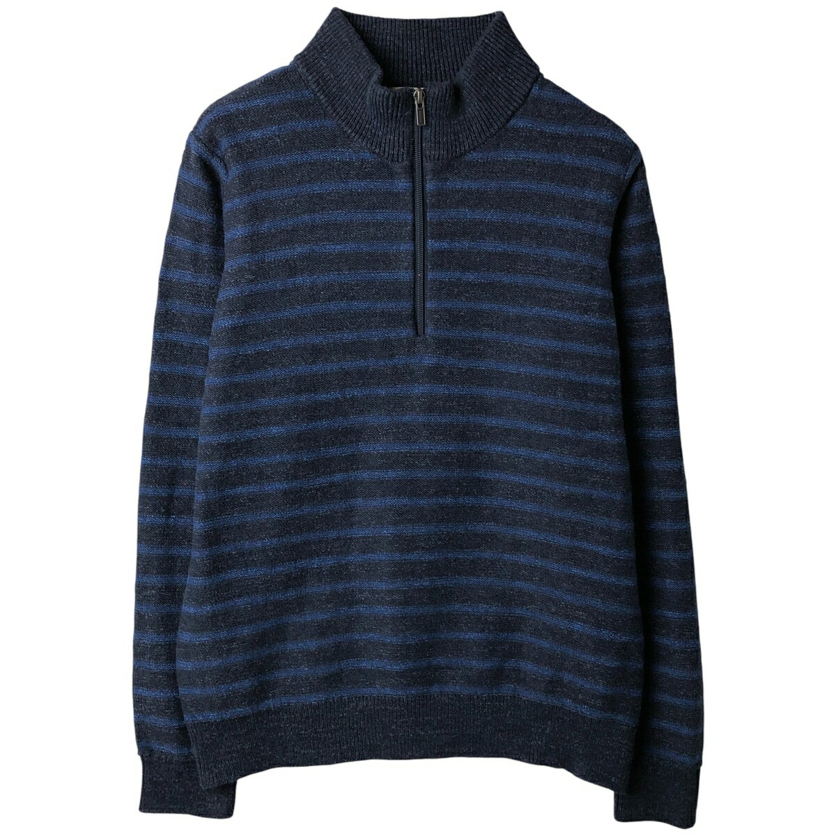 Rakuten - 古着 90~00'S エルエルビーン L.L.Bean ボーダー柄 コットンニットハーフジップセーター メンズM相当 ヴィンテージ /eaa495434 【中古】 【260128】 【NH-2508】 ネイビー系 秋冬