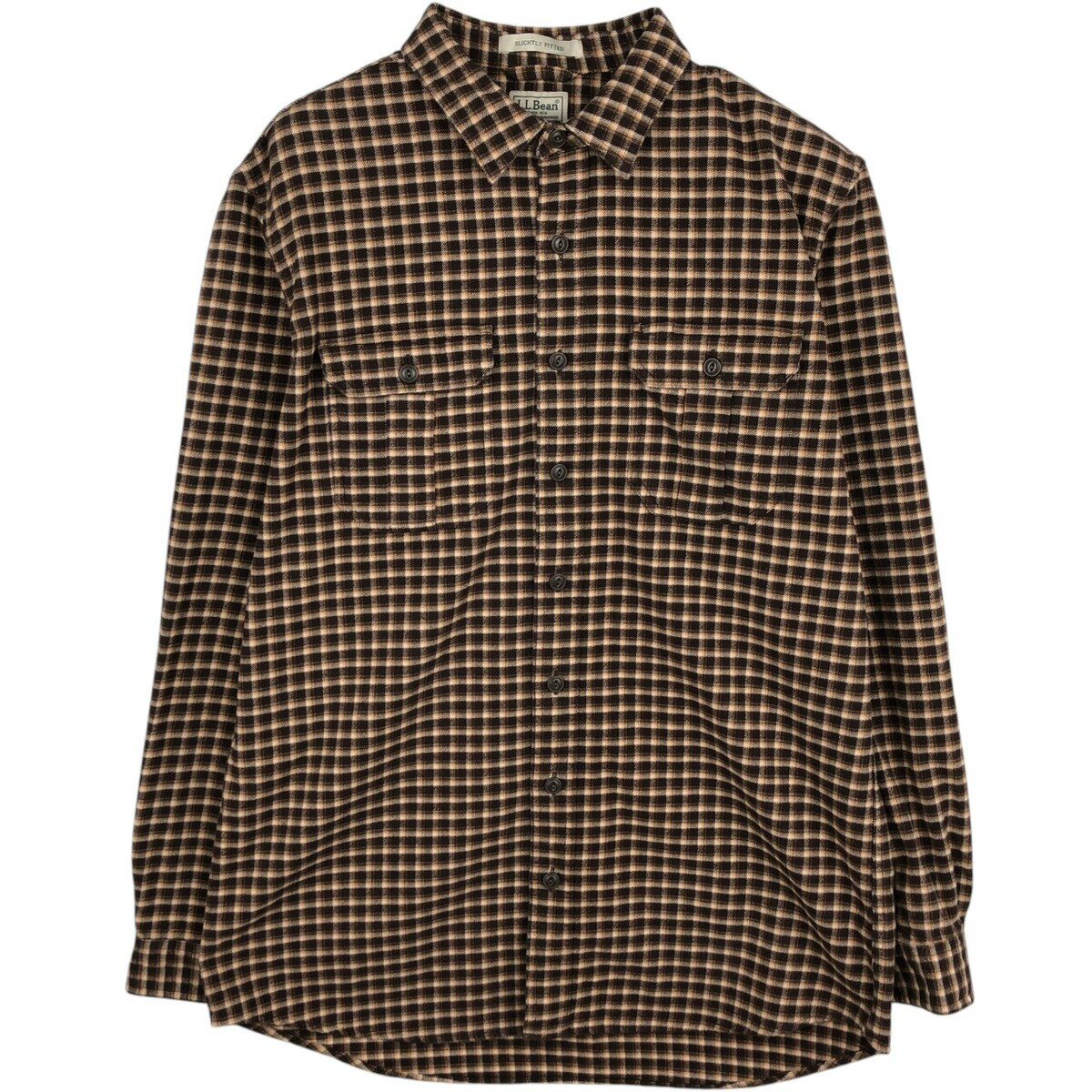 乐天商城 - 古着 90~00'S エルエルビーン L.L.Bean 長袖 ヘビーネルチェックシャツ メンズL相当 /eaa495487 【中古】 【260316】 ブラウン系 春夏秋冬