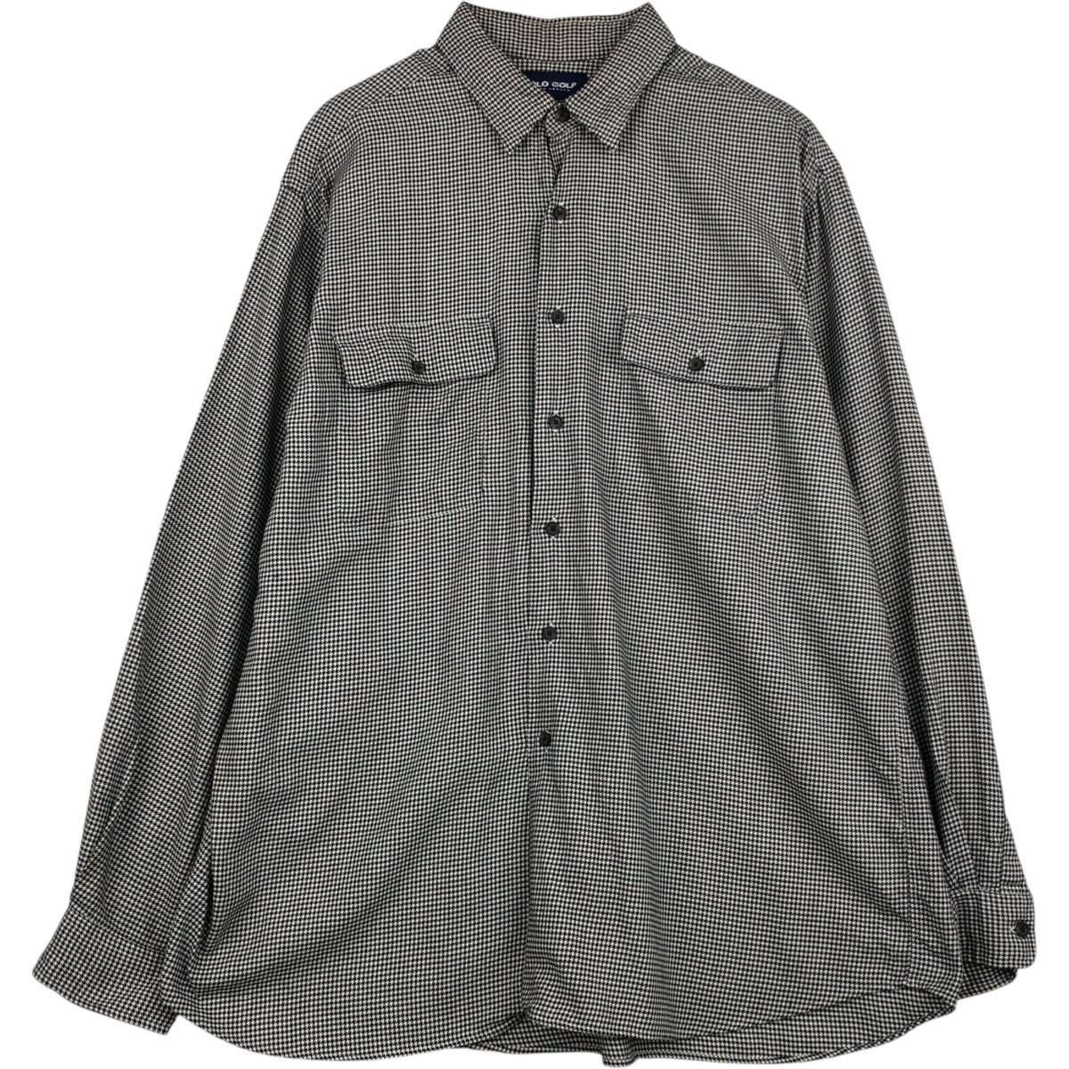 古着 ラルフローレン Ralph Lauren POLO GOLF ポロゴルフ BENFORD 千鳥格子柄 長袖 コットンシャツ メンズXL相当 /eaa495531 【中古】 【260321】 ブラック系 春夏秋冬