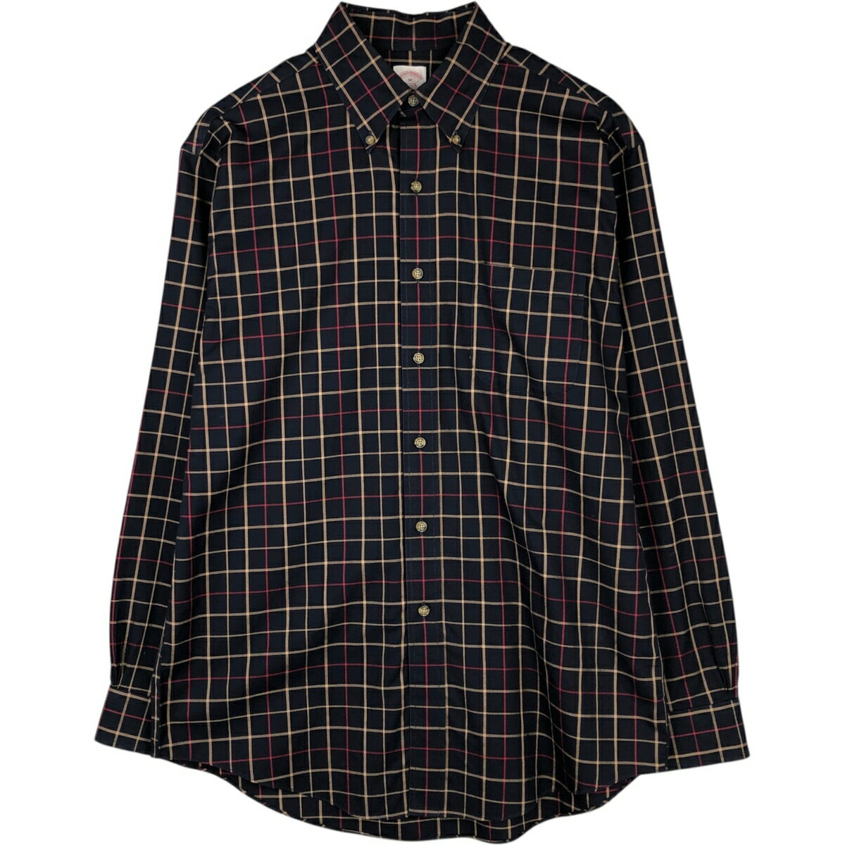 樂天商城 - 古着 ブルックスブラザーズ Brooks Brothers Est.1818 長袖 ボタンダウンチェックシャツ メンズM相当 /eaa495558 【中古】 【260321】 ネイビー系 春夏秋冬