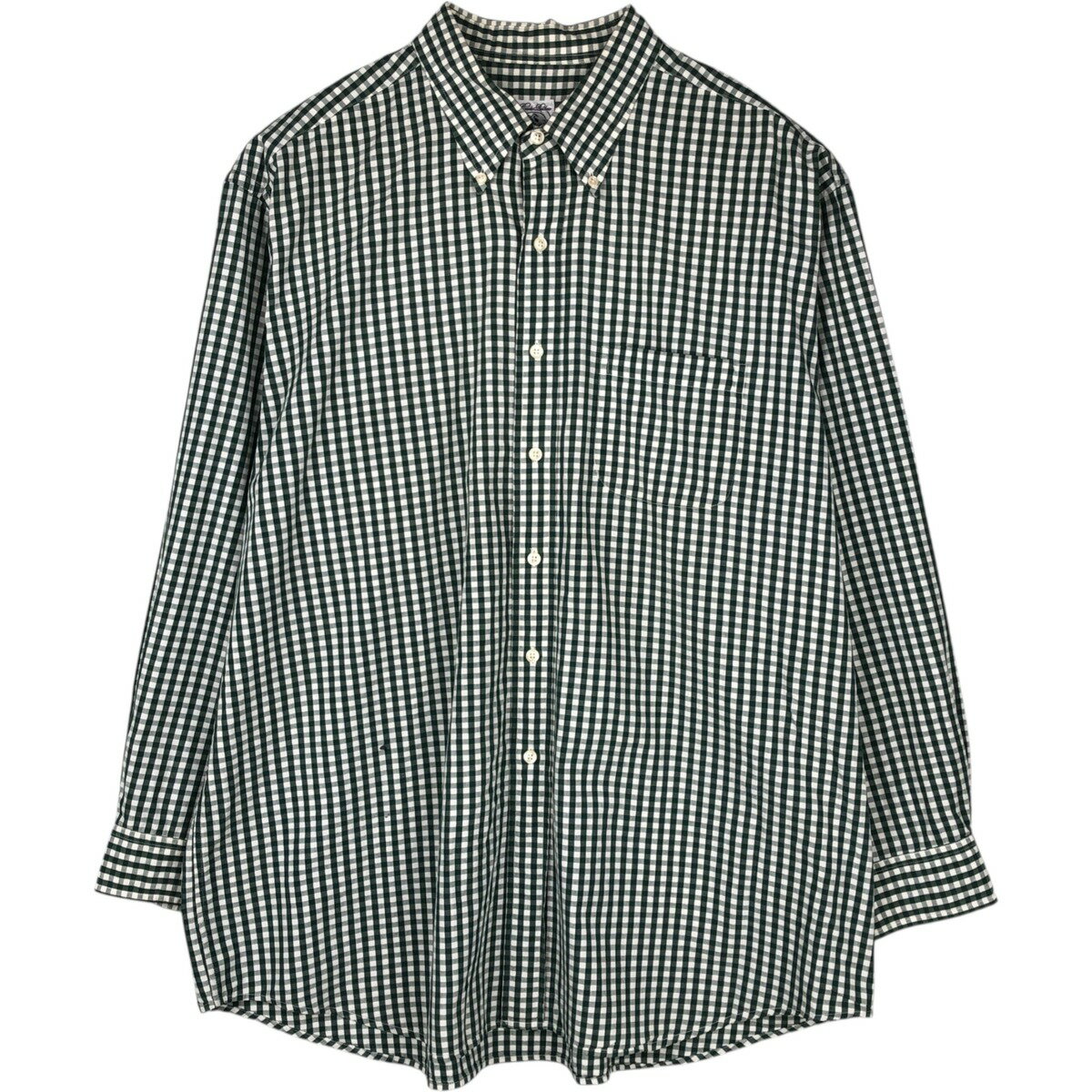 樂天商城 - 古着 ブルックスブラザーズ Brooks Brothers Est.1818 ギンガムチェック 長袖 ボタンダウンチェックシャツ メンズXL相当 /eaa495560 【中古】 【260321】 グリーン系 春夏秋冬